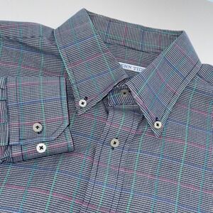 Southern Tide XL Men's Long Sleeve Button Down Checkered Blue Teal Pink Coastal